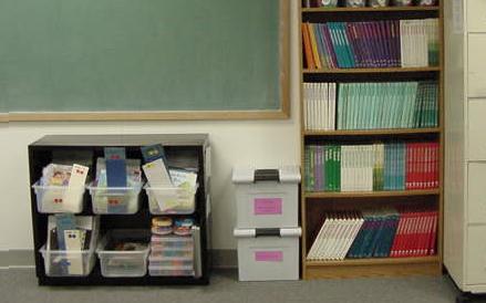 corner of bookcases